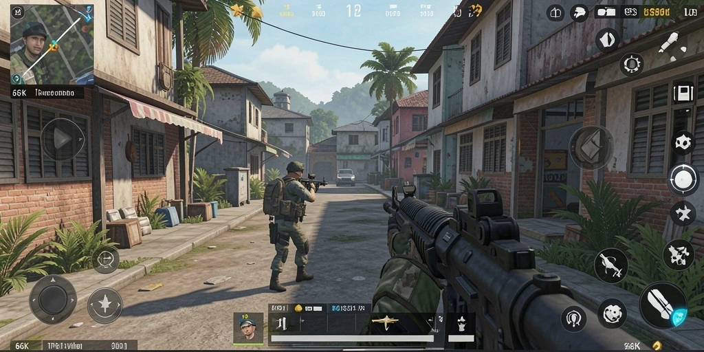 Tampilan gameplay 66K yang dinamis dan penuh aksi.