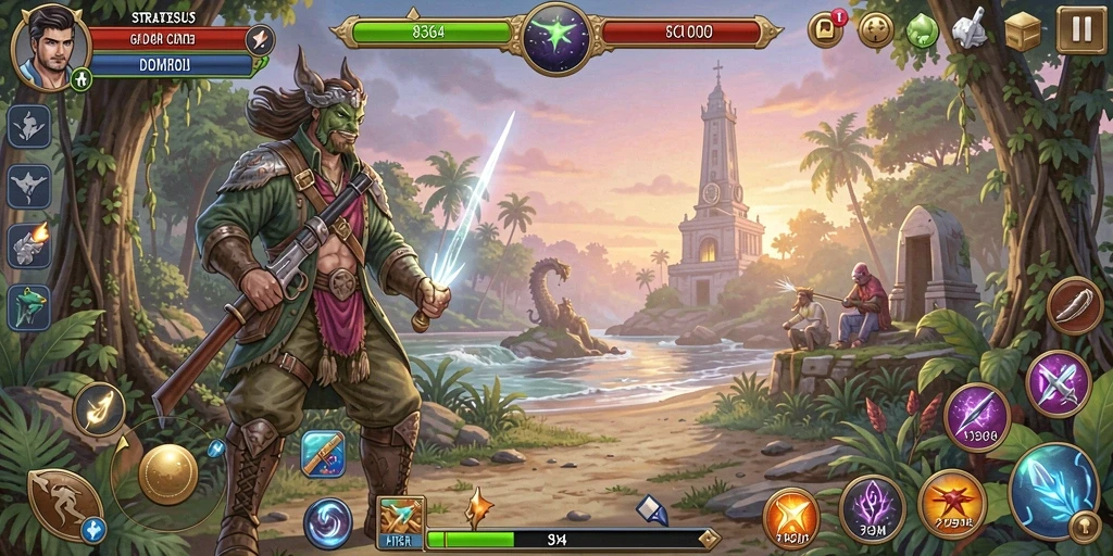 Tampilan gameplay mendebarkan di 8364 dengan taktik yang cerdas.