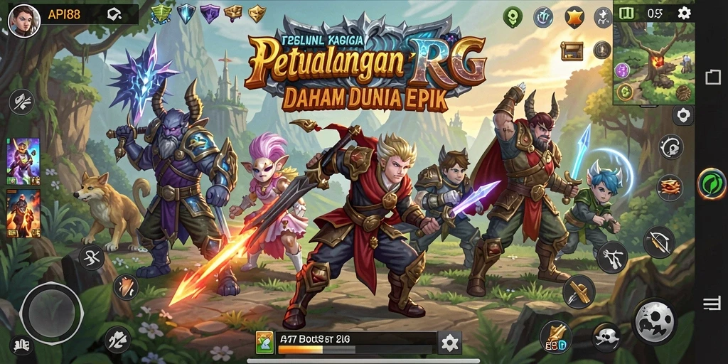 Screenshot API88 menampilkan aksi mendebarkan dalam pertempuran RPG.