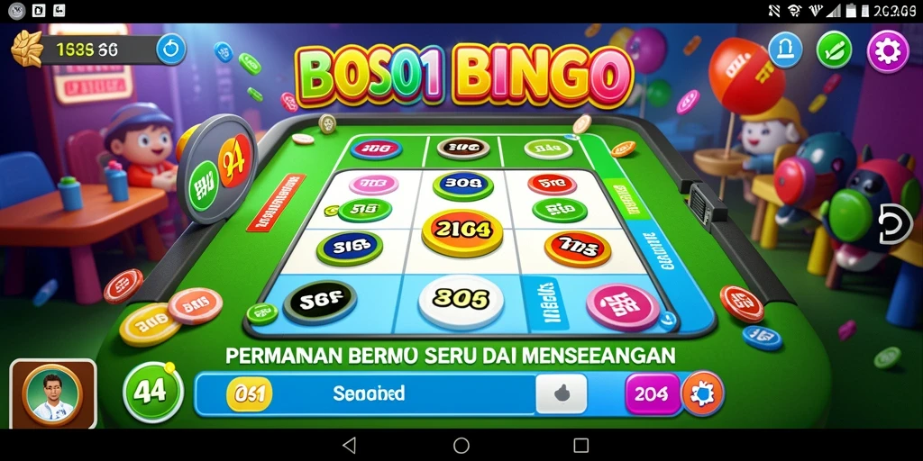Tampilan gameplay seru dalam aplikasi Bingo BOS01.