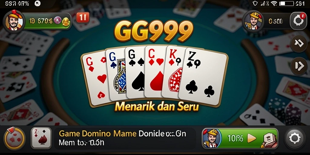 Screenshot gameplay GG999 menunjukkan keseruan permainan Domino yang interaktif.