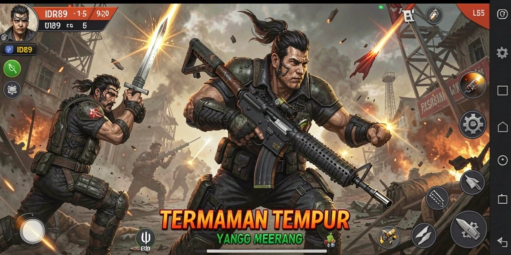 Screenshot gameplay IDR89 menampilkan aksi pertempuran yang mendebarkan.