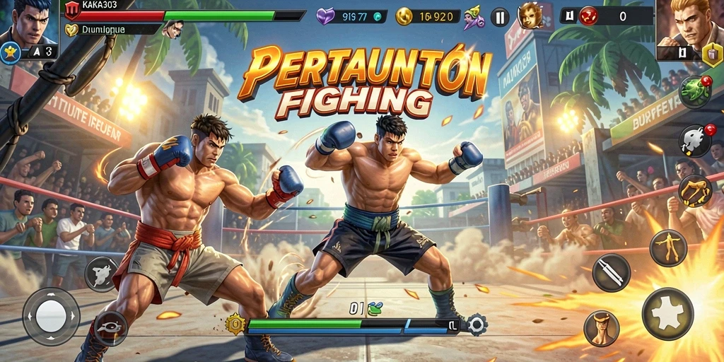 Tampilan gameplay KAKA303 yang mendebarkan dalam pertarungan Fighting.