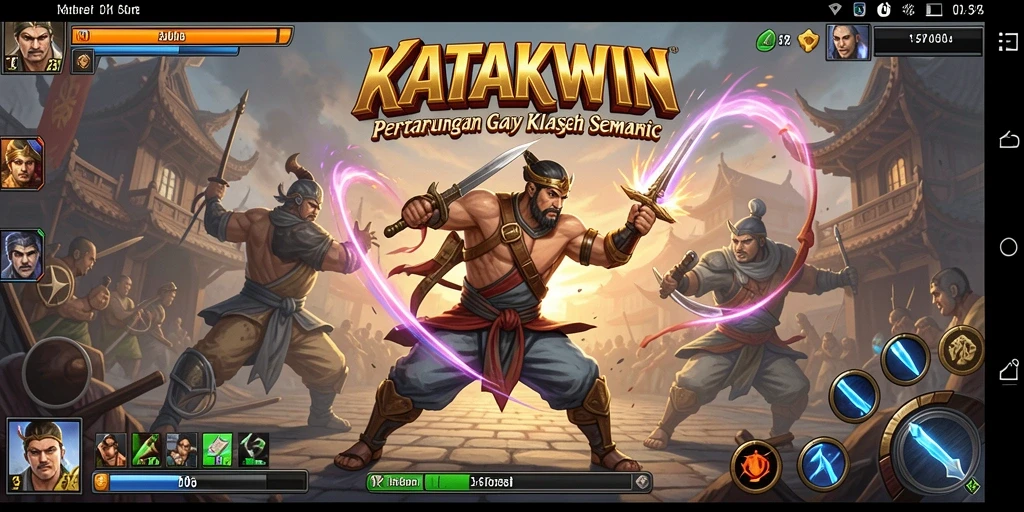 Gameplay KATAKWIN menampilkan pertarungan aksi yang seru dengan karakter unik.