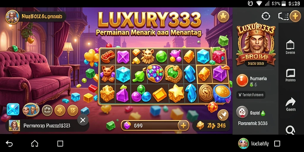 Screenshot LUXURY333 menampilkan gameplay Puzzle seru.