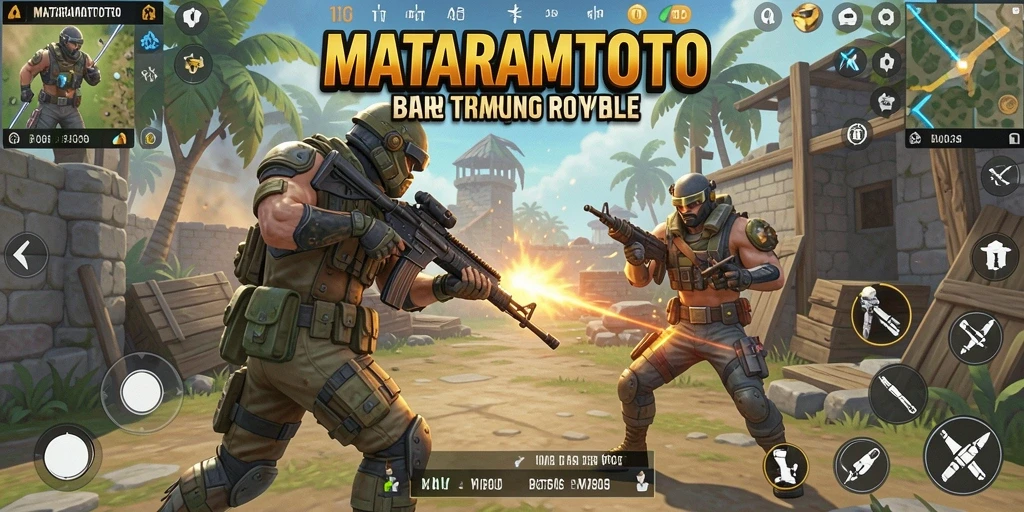 Tampilan gameplay seru dalam MATARAMTOTO dengan aksi Battle Royale.