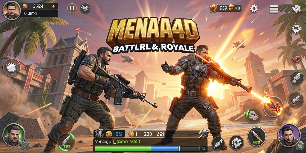 Gameplay seru dari MENARA4D di arena Battle Royale.