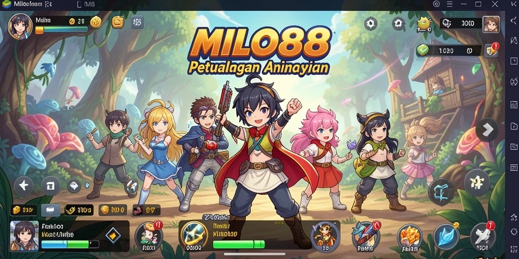 Screenshot menunjukkan karakter anime beraksi di medan pertempuran.