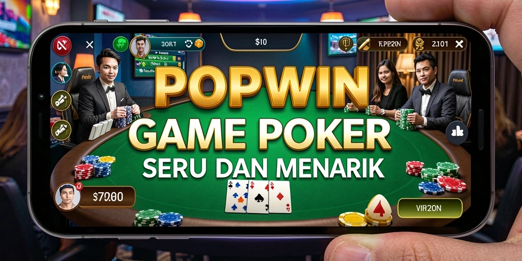 Screenshot utama POPWIN menampilkan permainan Poker yang intens dan menarik.