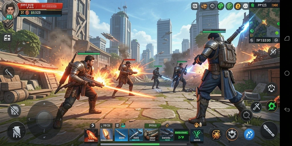 Screenshot utama PP123 menampilkan momen strategis di medan perang.