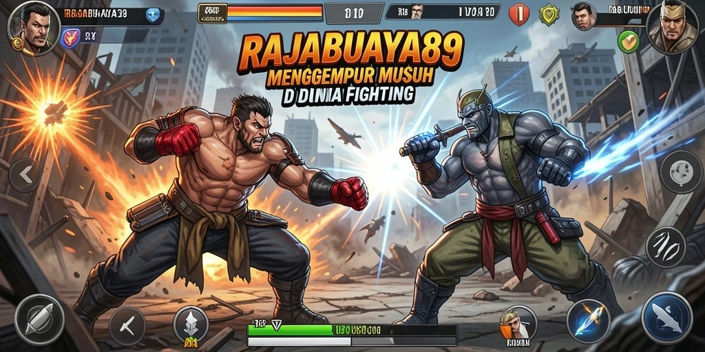 Tampilan gameplay seru dalam pertarungan RAJABUAYA89.