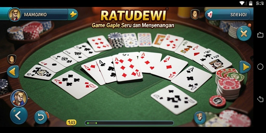 Tampilan gameplay seru dalam RATUDEWI yang menciptakan suasana kompetitif.