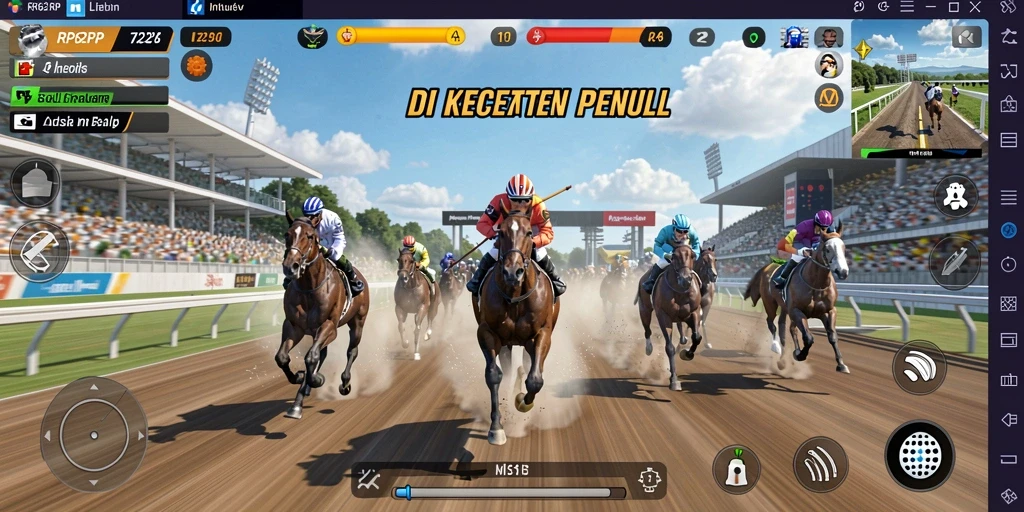 Screenshot gameplay RP62RP menampilkan aksi balap yang mendebarkan.