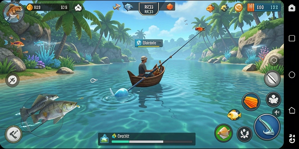 Screenshot utama RR33 menampilkan gameplay Fishing yang seru dan interaktif.