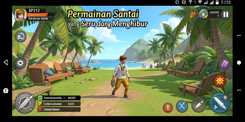 Tangkapan layar SP212 menampilkan aksi gameplay yang seru dan penuh warna.