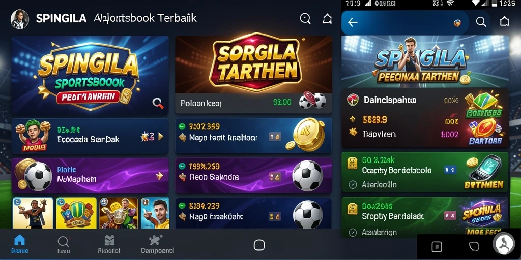 Screenshot SPINGILA menampilkan antarmuka sportsbook yang menarik dan informatif.