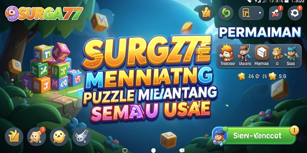 Screenshot menampilkan gameplay menarik dari SURGA77 di level puzzle.