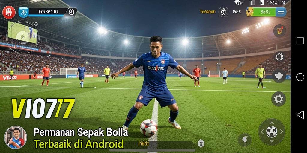 Tampilan gameplay yang mendebarkan dalam VIO77 dengan aksi sepak bola seru.