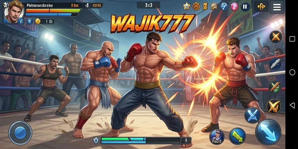 Tampilan gameplay Fighting yang intens dan mendebarkan.