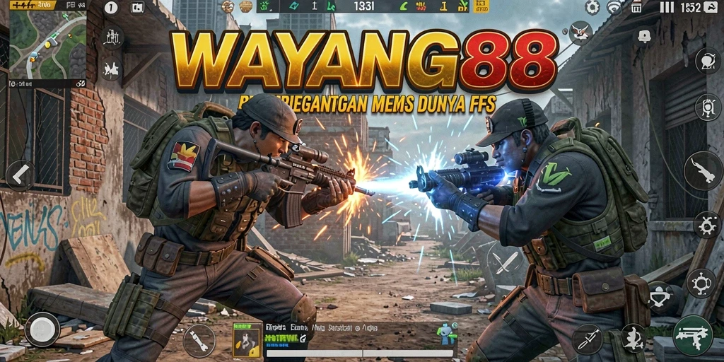 Tampilan gameplay mendebarkan dalam WAYANG88 dengan aksi FPS yang intens.